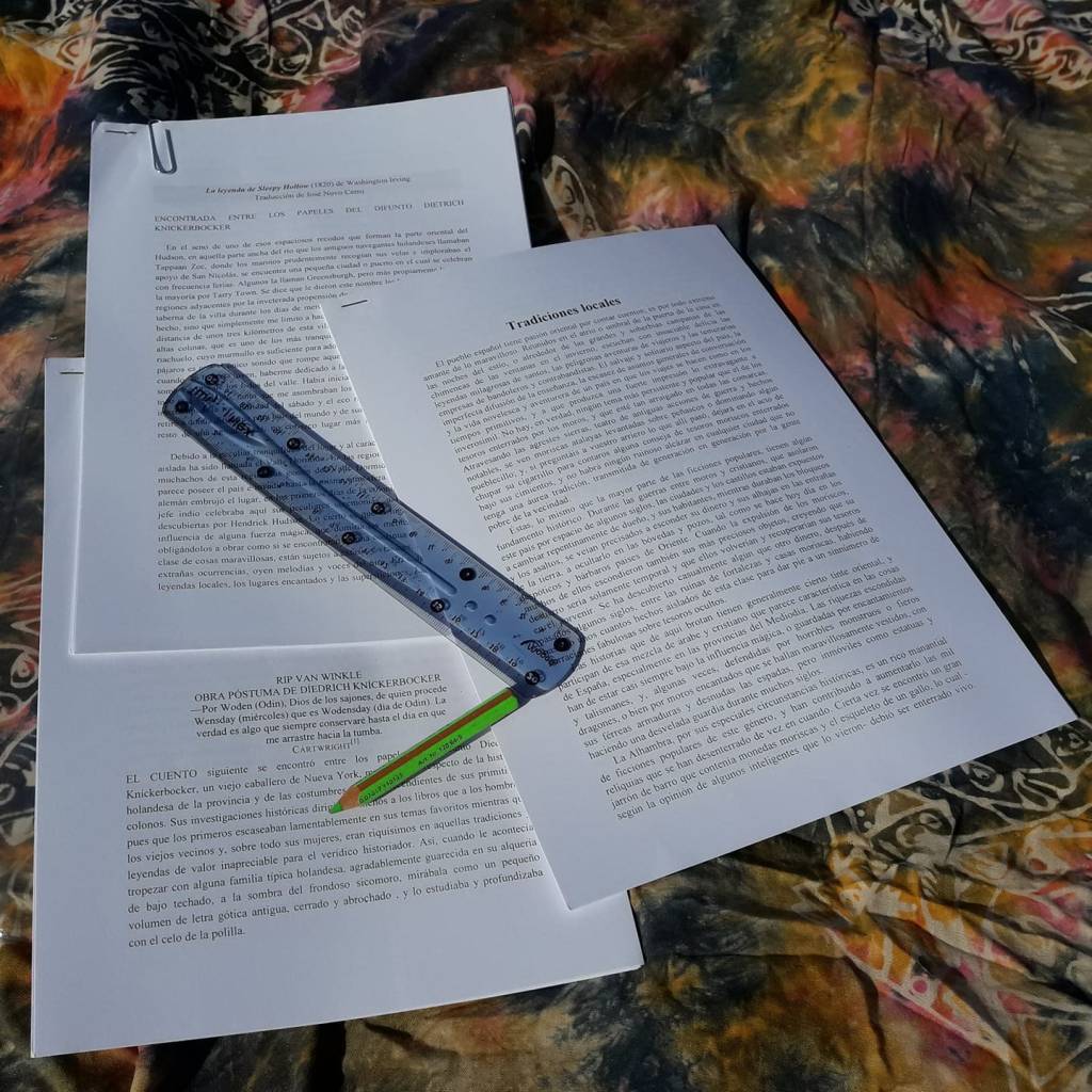 Primeras lecturas del curso en Gizatiar: «La leyenda de Sleepy Hollow», «Rip Van Winkle» y Los cuentos de la Alhambra (Washington&nbsp;Irving).